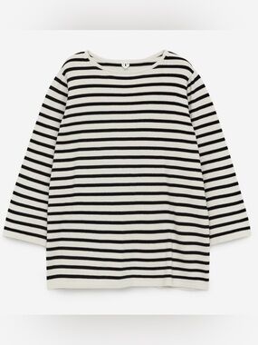 Arket Sweden Black and White Striped Knit Top Size Small